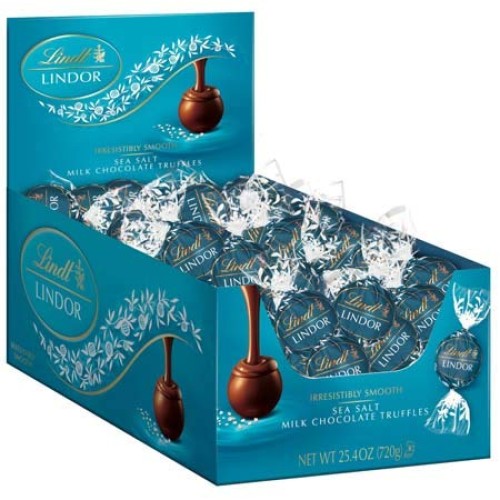 Lindt Lindor Sea Salt Milk Chocolate Truffles, Kosher, 60 Count