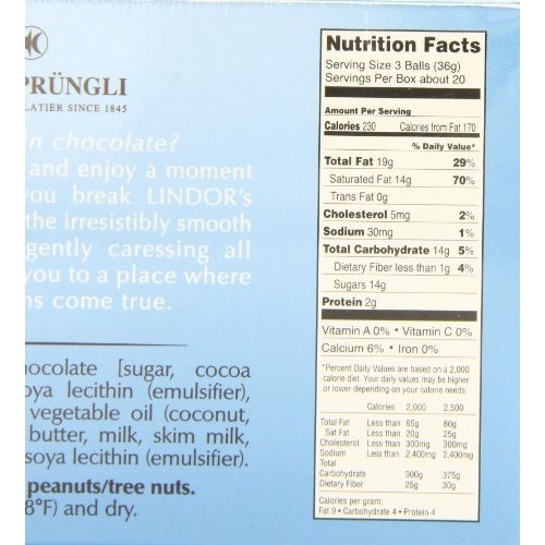 Lindt Lindor Stracciatella White Chocolate Truffles, Kosher, 60