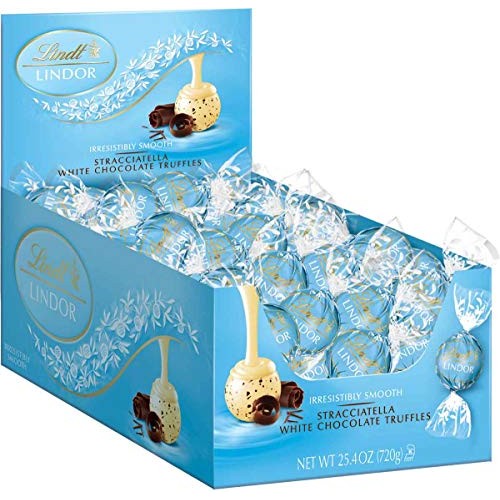 Lindt Lindor Stracciatella White Chocolate Truffles, Kosher, 60