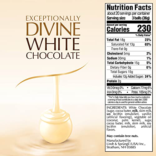 Lindt LINDOR White Chocolate Candy Truffles, Mothers Day Chocol...