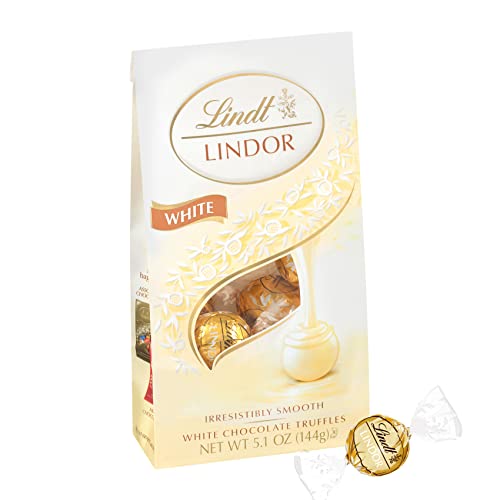 Lindt LINDOR White Chocolate Truffles, 5.1 oz. Bag, Pack of 1
