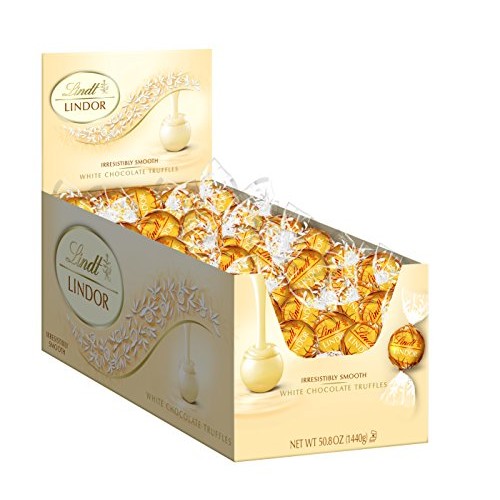 Lindt Lindor White Chocolate Truffles, Kosher, 120 Count