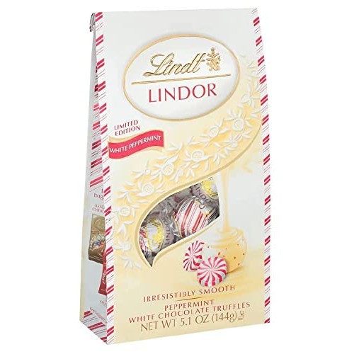Lindt White Chocolate Peppermint Truffles Bag 5.1oz