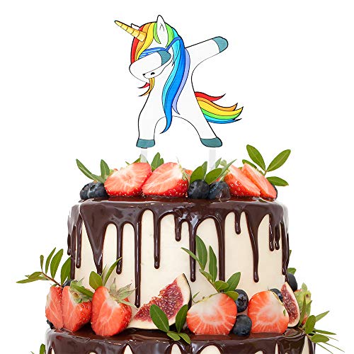 Dabbing Unicorn Birthday Cake Topper Funny Cute Gifts For Kids B