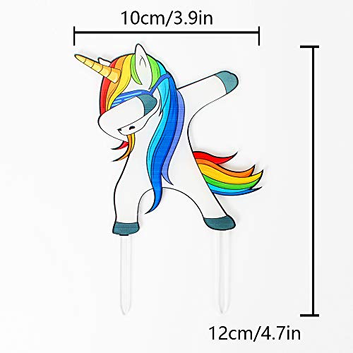 Dabbing Unicorn Birthday Cake Topper Funny Cute Gifts For Kids B