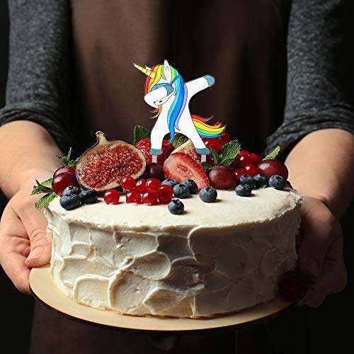 Dabbing Unicorn Birthday Cake Topper Funny Cute Gifts For Kids B