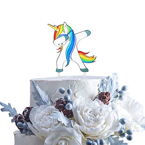 Dabbing Unicorn Birthday Cake Topper Funny Cute Gifts For Kids B