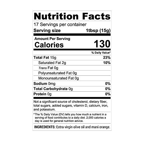 Orange Oil - Cold Fused Greek Extra Virgin Olive Oil - Organic -