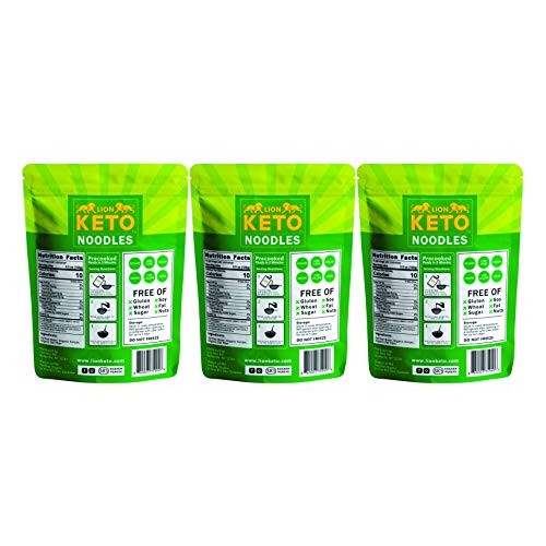 Lion Keto Noodles - 3 Pack | Fettuccine | Low Carb Pasta | Organ