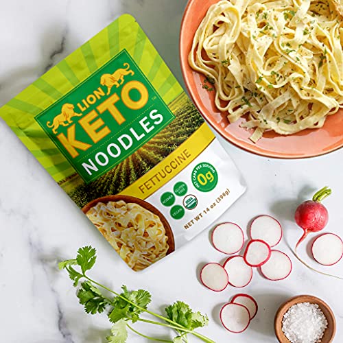 Lion Keto Noodles - 3 Pack | Fettuccine | Low Carb Pasta | Organ