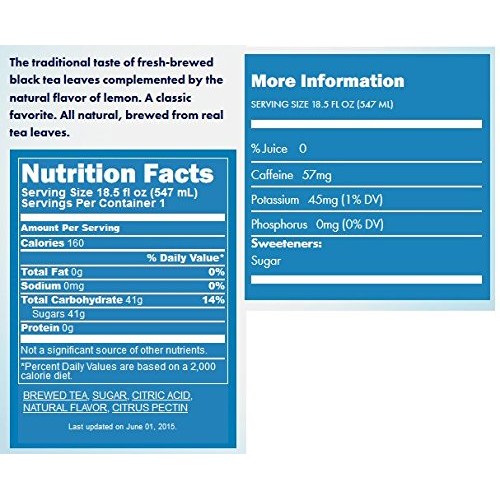 Lipton Pure Leaf Lemon Iced Tea In 18.5 Oz Bottle Pack Of 12