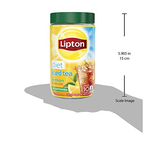 Lipton Black Iced Tea Mix, Diet Decaffeinated Lemon, 10 qt pack...