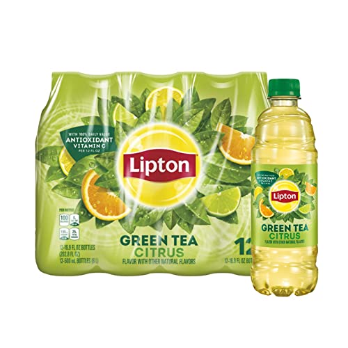 Lipton Citrus Iced Green Tea Plastic Bottle 16.9 fl oz 24 Pack