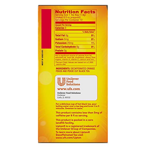 Lipton Decaffeinated Black Enveloped Hot Tea Bags Made With Tea