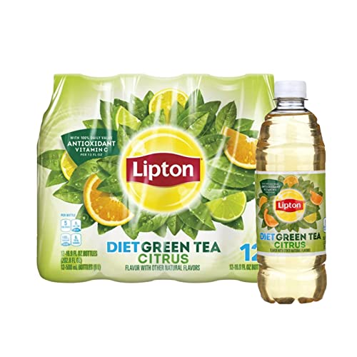 Lipton Diet Citrus Iced Green Tea Plastic Bottle 16.9 fl oz 24 Pack