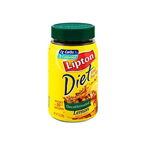 Lipton Diet Decaffeinated Lemon Sugar Free Iced Tea Mix, 3 OZ P...