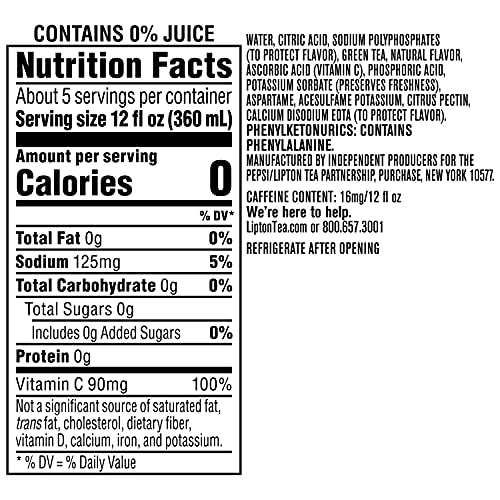 Lipton Diet Iced Green Tea, Citrus, 64 fl oz. Bottle