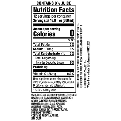 Lipton Diet Mixed Berry Iced Green Tea Plastic Bottle 16.9 fl oz...