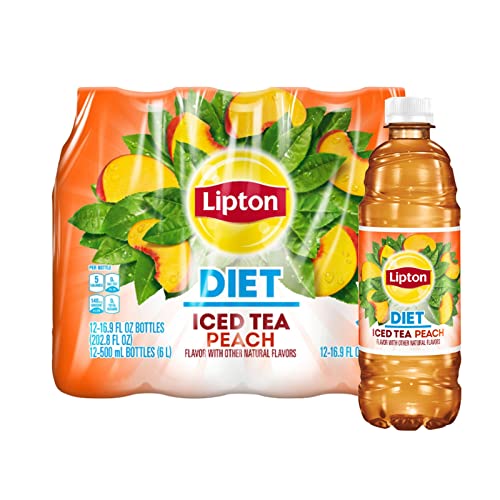 Lipton Diet Peach Iced Black Tea Plastic Bottle 16.9 fl oz 24 Pack