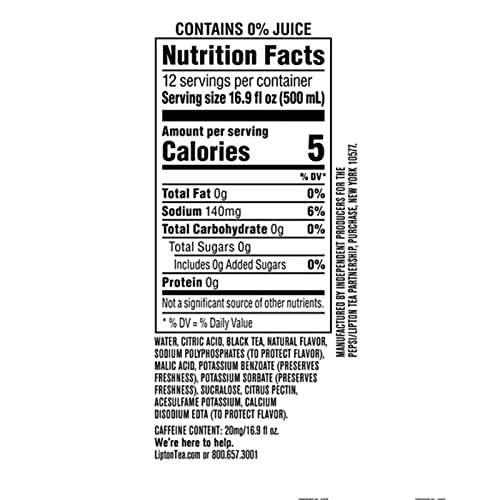 Lipton Diet Peach Iced Black Tea Plastic Bottle 16.9 fl oz 24 Pack