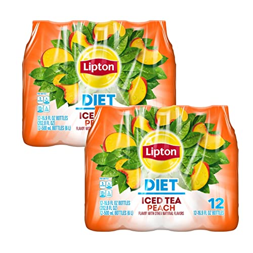 Lipton Diet Peach Iced Black Tea Plastic Bottle 16.9 fl oz 24 Pack
