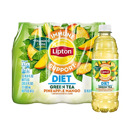 Lipton Diet Pineapple Mango Iced Green Tea Plastic Bottle 16.9 f...
