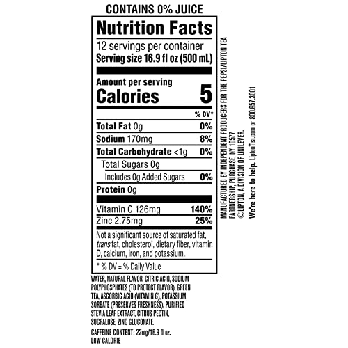 Lipton Diet Pineapple Mango Iced Green Tea Plastic Bottle 16.9 f...