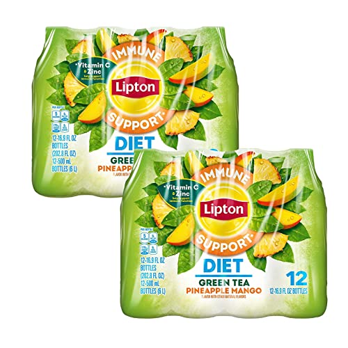 Lipton Diet Pineapple Mango Iced Green Tea Plastic Bottle 16.9 f...
