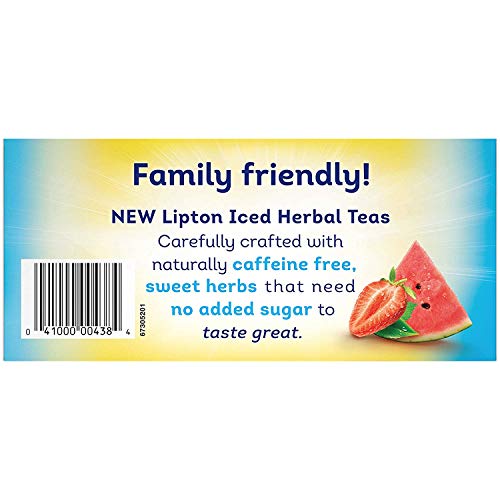 Lipton Family Herbal Iced Tea Bags, Strawberry Watermelon, 16 Count