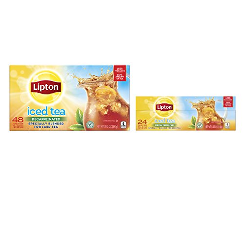 Lipton Family-Sized Black Iced Tea Bags, Decaffeinated, Unsweete