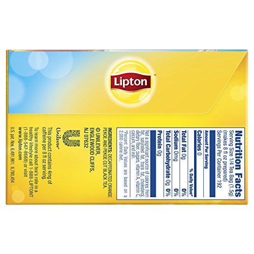 Lipton Family-Sized Black Iced Tea Bags, Decaffeinated, Unsweete
