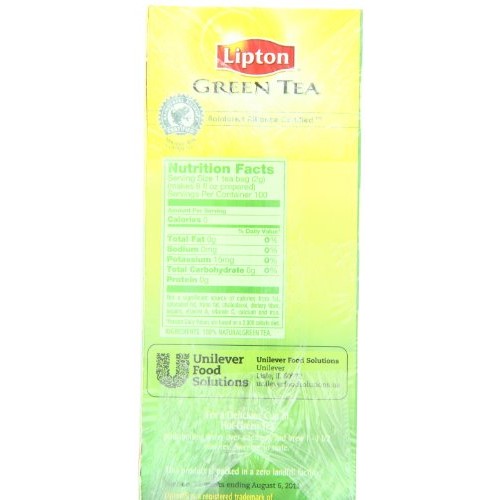 Lipton Green Tea, 100 Percent Natural 100 Ct