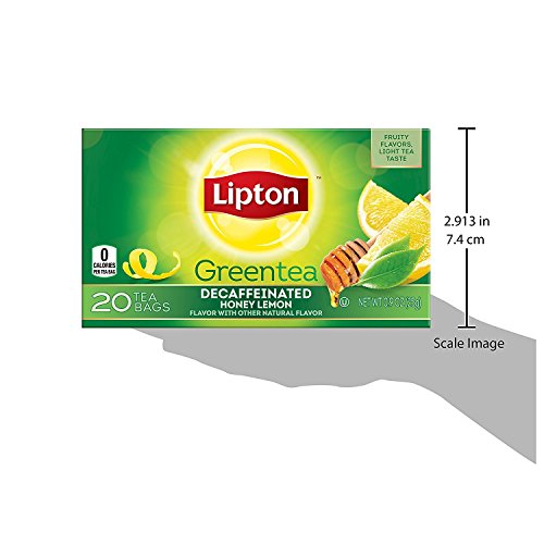 Lipton Green Tea, Decaffeinated Honey Lemon Chamomile, 20Ct Pac