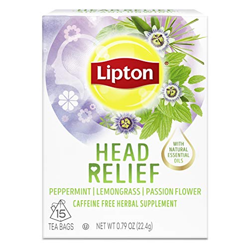 Lipton Head Relief Herbal Tea, Peppermint Lemongrass Passion Flo...