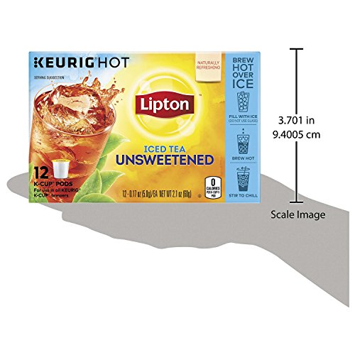 Lipton Iced Black Tea, Unsweetened K Cups Pods, 12 Ct