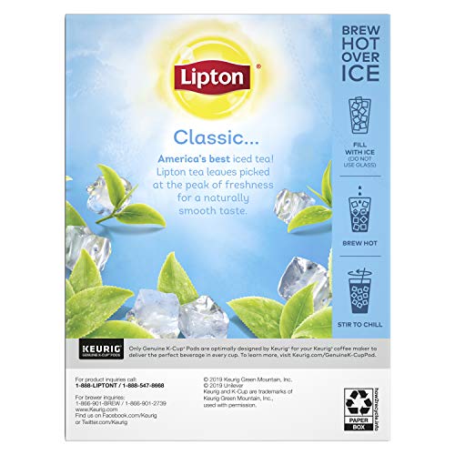 Lipton Iced Tea K-Cup Pods For A Cold Beverage Unsweetened Black