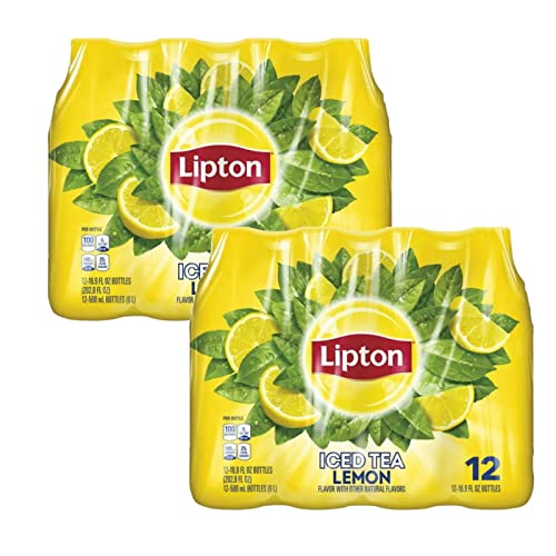 Lipton Lemon Iced Green Tea Plastic Bottle 16.9 fl oz 24 Pack