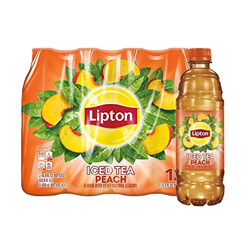 Lipton Peach Iced Black Tea Plastic Bottle 16.9 fl oz 24 Pack