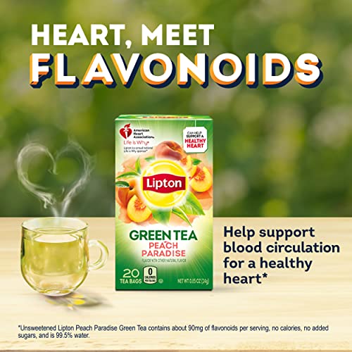 Lipton Peach Paradise Green Tea, 20 Count Pack of 6