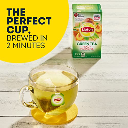 Lipton Peach Paradise Green Tea, 20 Count Pack of 6