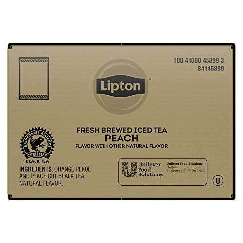 Lipton Peach Unsweetened Iced Tea Bags Black Made with Tea Leave...