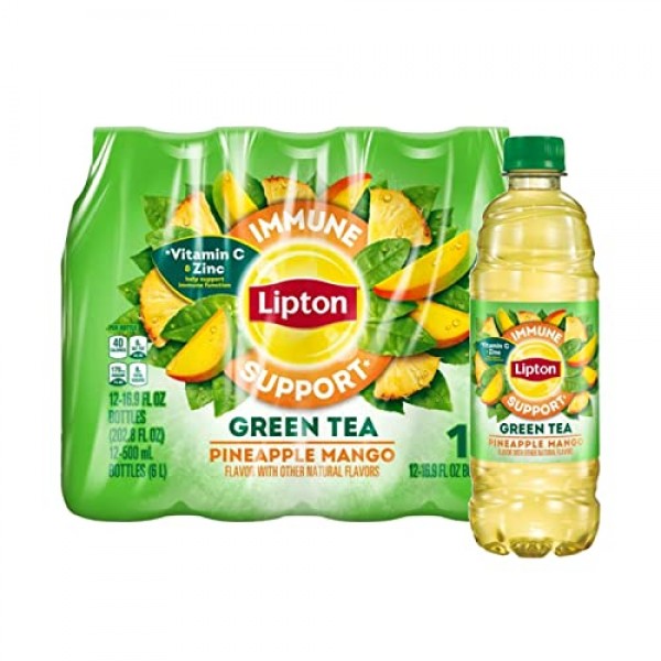 Lipton Iced Green Tea, Citrus Bottle Tea Drink, 16.9 fl oz, 12 Bottles