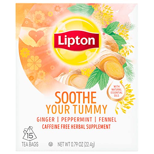 Lipton Soothe Your Tummy Herbal Supplement Tea Bags For a Soothi...
