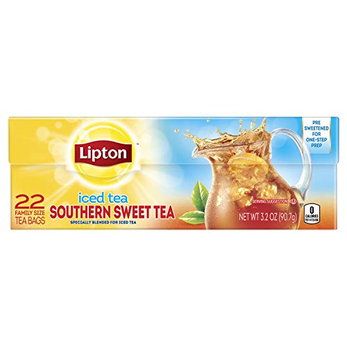 Lipton Southern Sweet Iced Tea Bags 22 Count Family Size Pack O