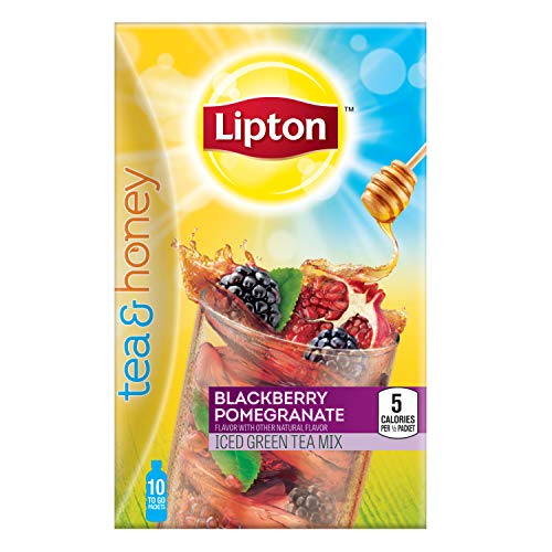 Lipton Tea And Honey Iced Green Tea To-Go Packets, Blackberry Po