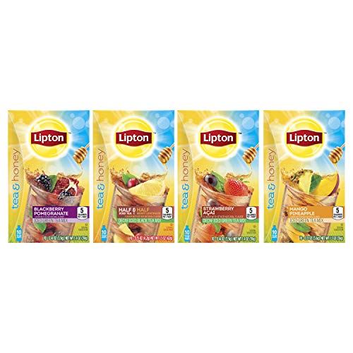 Lipton Tea And Honey Iced Green Tea To-Go Packets, Blackberry Po