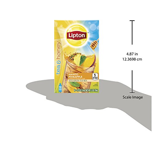 Lipton Tea and Honey Iced Tea To Go Packets, Mango Pineapple, 10...