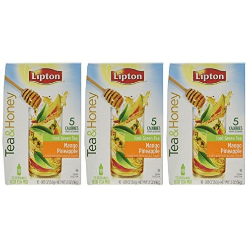 Lipton Tea &Amp; Honey To-Go Packets - Mango Pineapple Iced Green Te