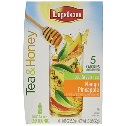Lipton Tea &Amp; Honey To-Go Packets - Mango Pineapple Iced Green Te