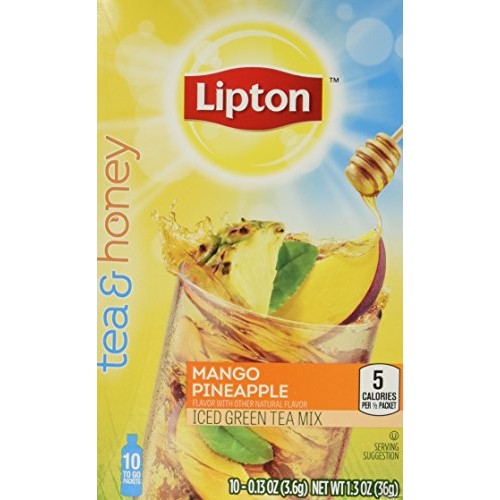 Lipton To Go Stix Iced Green Tea Mix, Tea And Honey, Mango Pinea